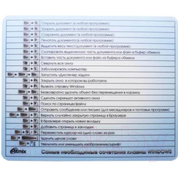 Коврик для мыши Ritmix MPD-020 Hot Keys
