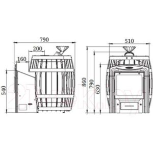 Печь-каменка ТМФ Саяны II Inox Витра ЗК 36003
