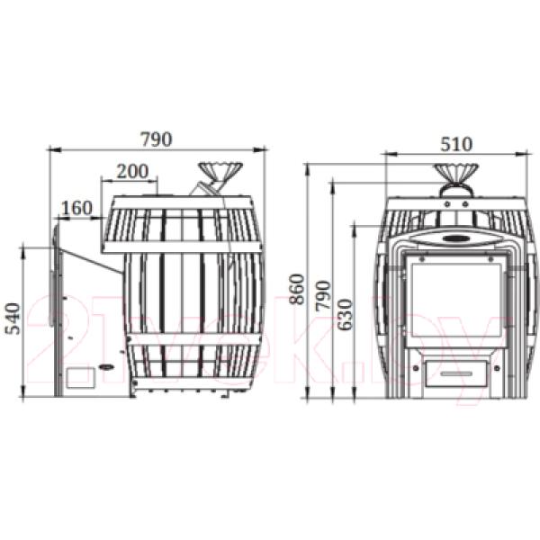 Печь-каменка ТМФ Саяны II Inox Витра ЗК 36003