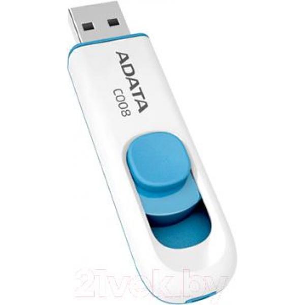 Usb flash накопитель A-data C008 White-Blue 32 Gb (AC008-32G-RWE)