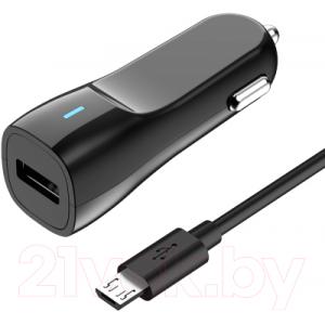 Зарядное устройство автомобильное Olmio USB 1.2A + microUSB кабель / 038637